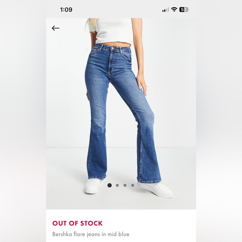 Bershka Medium Blue Flare Jeans